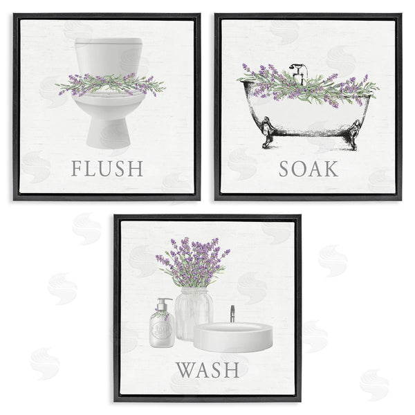 Stupell Industries Lettered And Lined | Bathroom Rules With Lavender