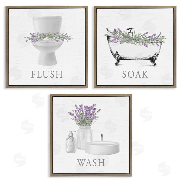 Stupell Industries Lettered And Lined | Bathroom Rules With Lavender