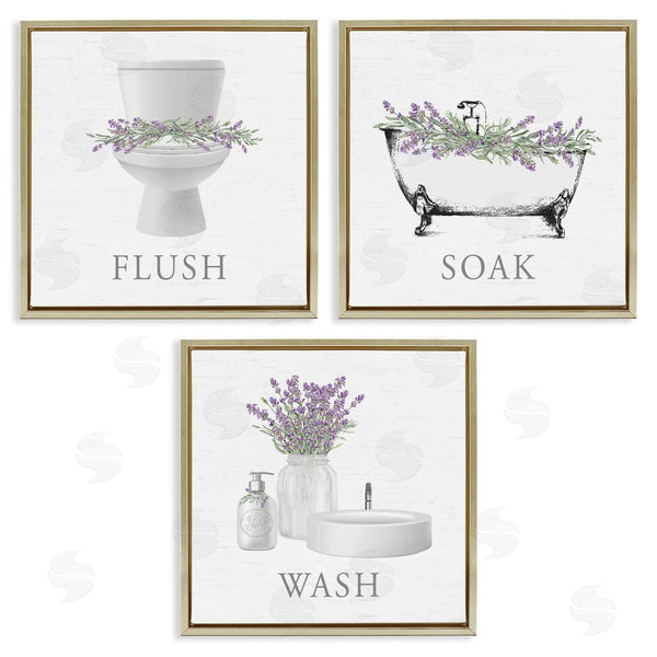 Stupell Industries Lettered And Lined | Bathroom Rules With Lavender