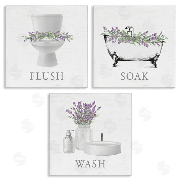 stupell industries Lettered and Lined | Bathroom Rules with Lavender
