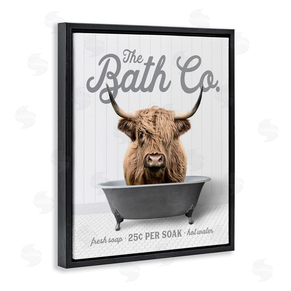 Stupell Industries Lettered And Lined | Bathtub Highland Cow Wall Art