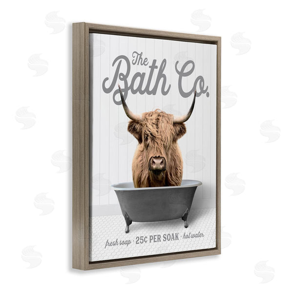 Stupell Industries Lettered And Lined | Bathtub Highland Cow Wall Art