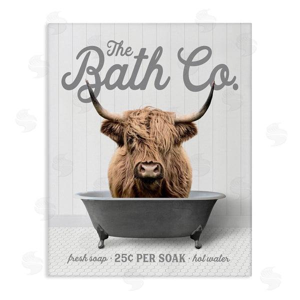 stupell industries Lettered and Lined | Bathtub Highland Cow Wall Art