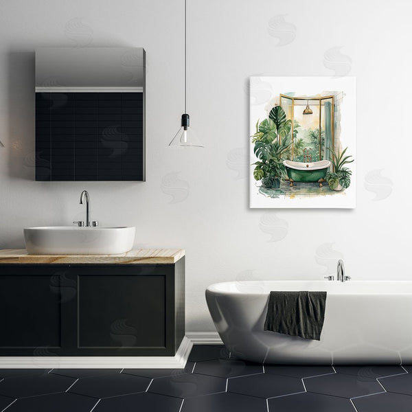 Stupell Industries Lettered And Lined | Bathtub In Tropical Oasis Wall Art