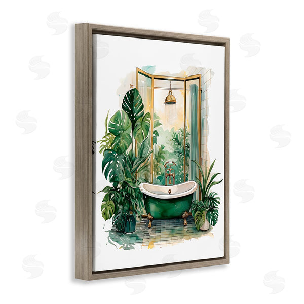 Stupell Industries Lettered And Lined | Bathtub In Tropical Oasis Wall Art