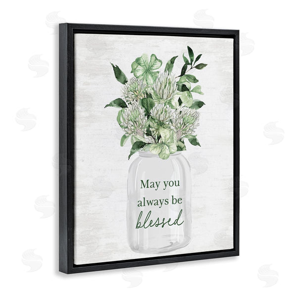Stupell Industries Lettered And Lined | Be Blessed Lucky Spring Flowers