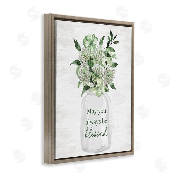 Stupell Industries Lettered And Lined | Be Blessed Lucky Spring Flowers