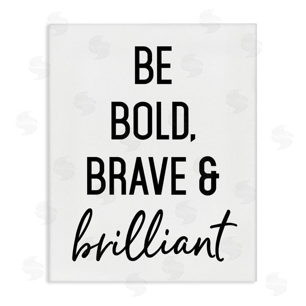 stupell industries Lettered and Lined | Be Bold & Brave Casual Encouraging Saying Wall Art