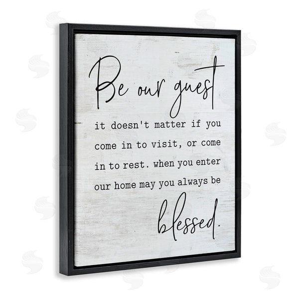 Stupell Industries Lettered And Lined | Be Our Guest Family Welcome
