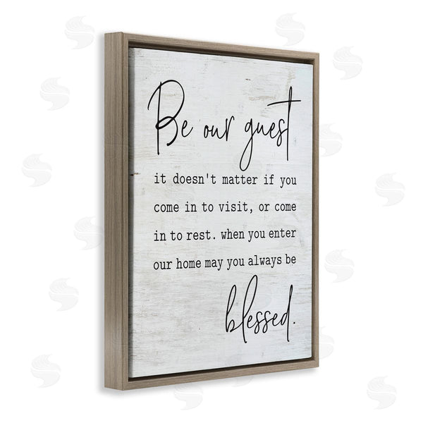 Stupell Industries Lettered And Lined | Be Our Guest Family Welcome