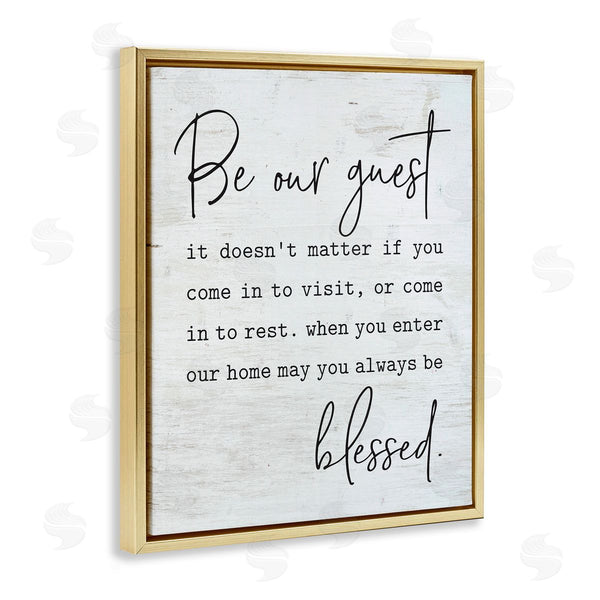 Stupell Industries Lettered And Lined | Be Our Guest Family Welcome