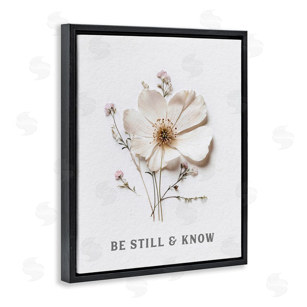 Stupell Industries Lettered And Lined | Be Still & Know Pressed Flowers Wall Art