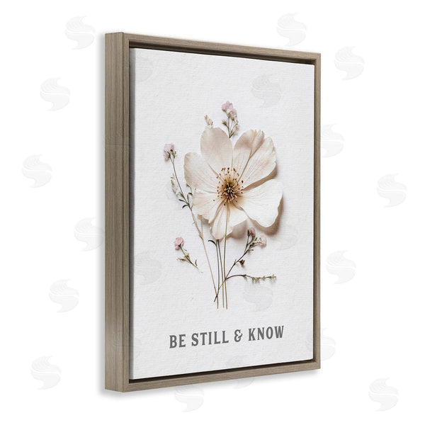 Stupell Industries Lettered And Lined | Be Still & Know Pressed Flowers Wall Art