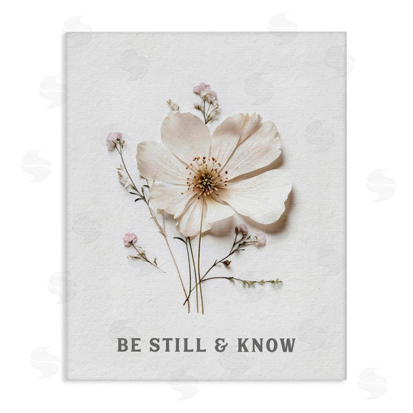 stupell industries Lettered and Lined | Be Still & Know Pressed Flowers Wall Art