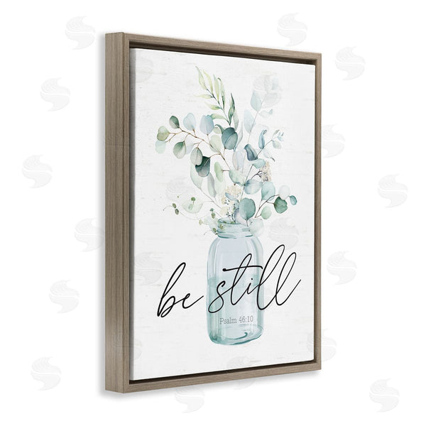 Stupell Industries Lettered And Lined | Be Still Spiritual Botanical Plants Farmhouse Bouquet Wall Art