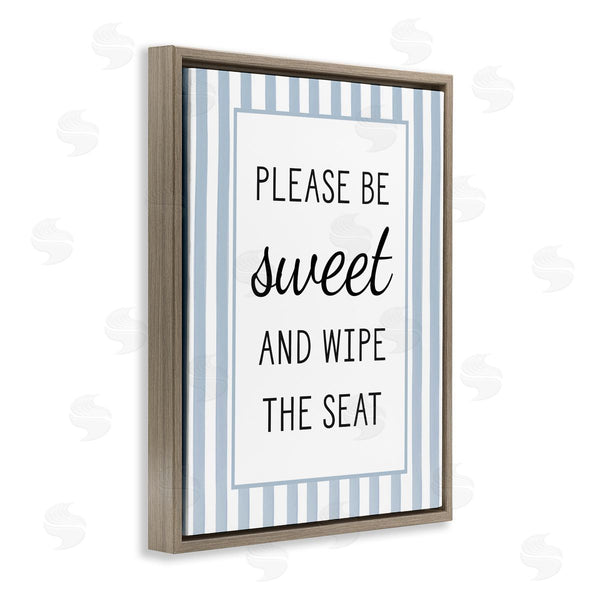 Stupell Industries Lettered And Lined | Be Sweet & Wipe Seat