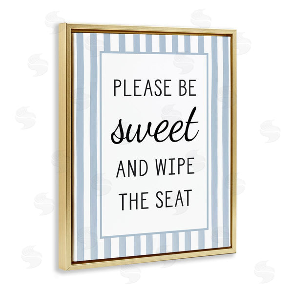 Stupell Industries Lettered And Lined | Be Sweet & Wipe Seat