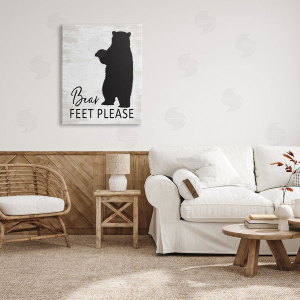 Stupell Industries Lettered And Lined | Bear Feet Remove Shoes Cabin Entrance Sign Wall Art