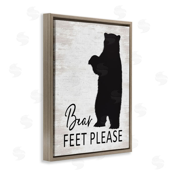 Stupell Industries Lettered And Lined | Bear Feet Remove Shoes Cabin Entrance Sign Wall Art