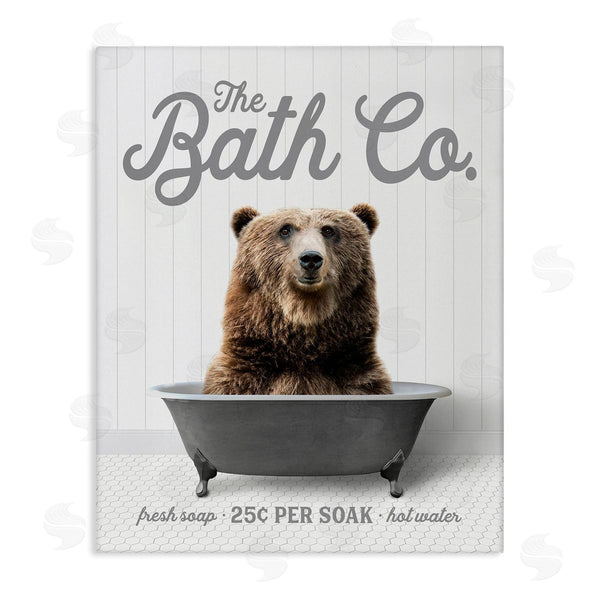 stupell industries Lettered and Lined | Bear in Bathtub Wall Art