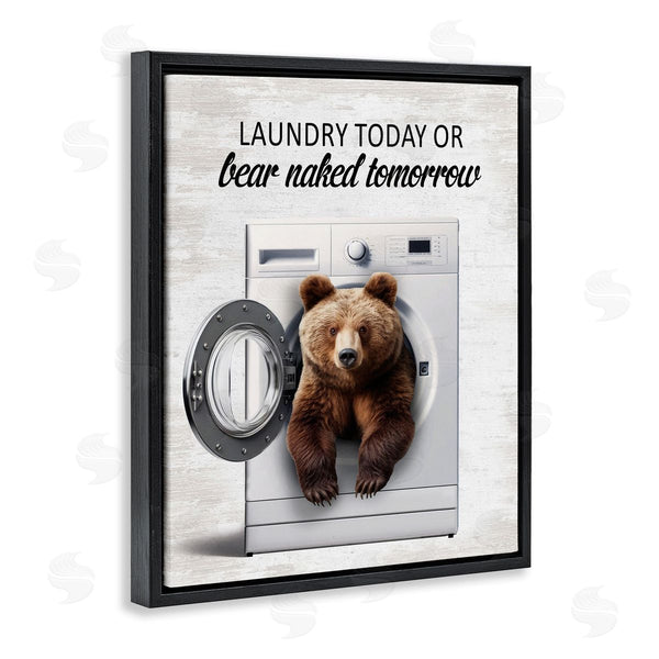 Stupell Industries Lettered And Lined | Bear Naked Funny Laundry Wall Art