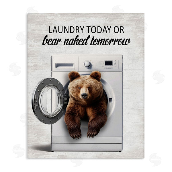 stupell industries Lettered and Lined | Bear Naked Funny Laundry Wall Art