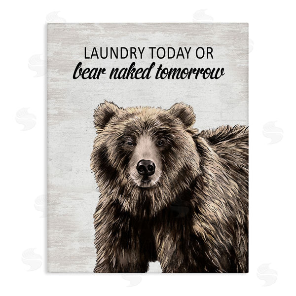 stupell industries Lettered and Lined | Bear Naked Tomorrow Funny Laundry Wall Art