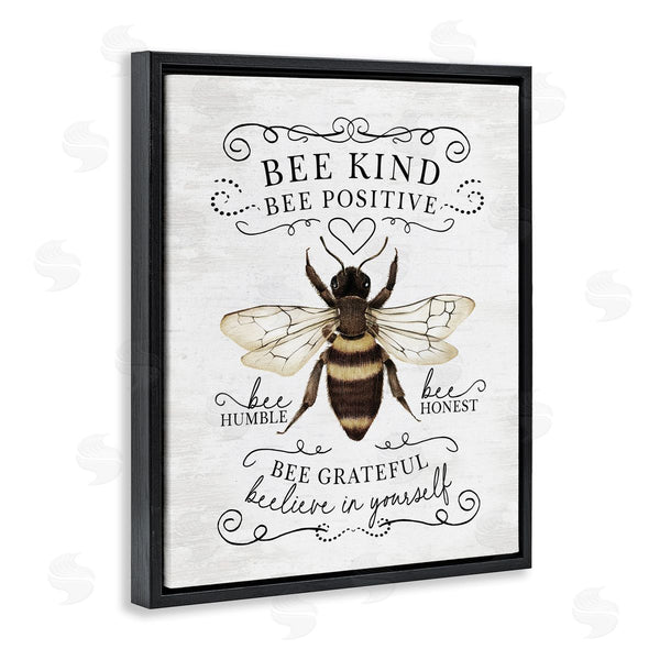Stupell Industries Lettered And Lined | Bee Kind & Positive Country