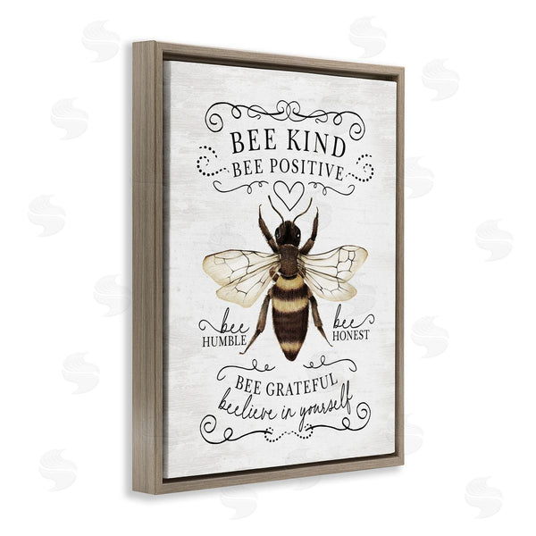 Stupell Industries Lettered And Lined | Bee Kind & Positive Country