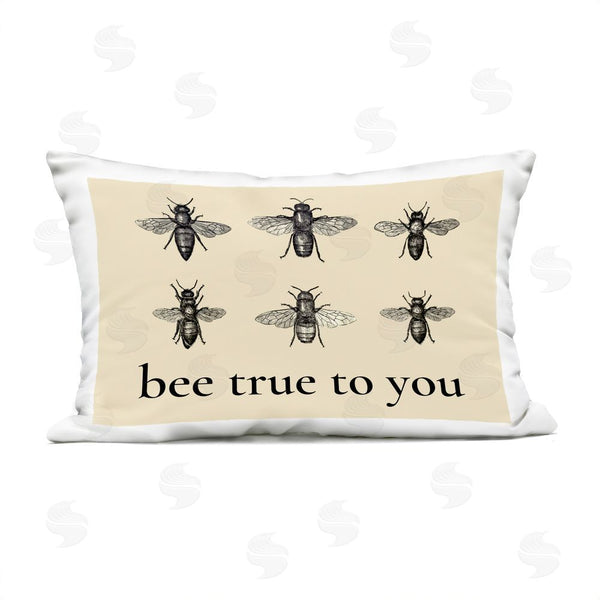 Stupell Industries Lettered And Lined | Bee True To You Inspiration Printed Throw Pillow