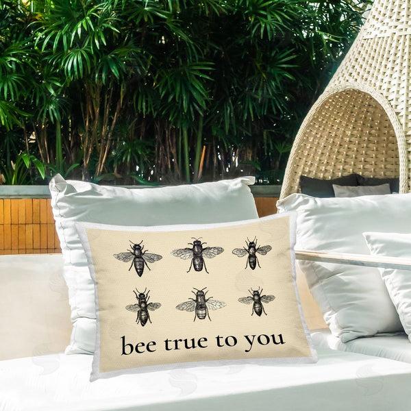 Stupell Industries Lettered And Lined | Bee True To You Inspiration Printed Throw Pillow