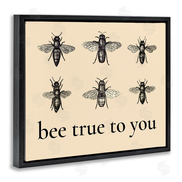 Stupell Industries Lettered And Lined | Bee True To You Inspiration Wall Art