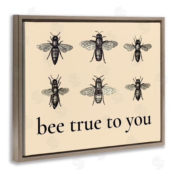 Stupell Industries Lettered And Lined | Bee True To You Inspiration Wall Art