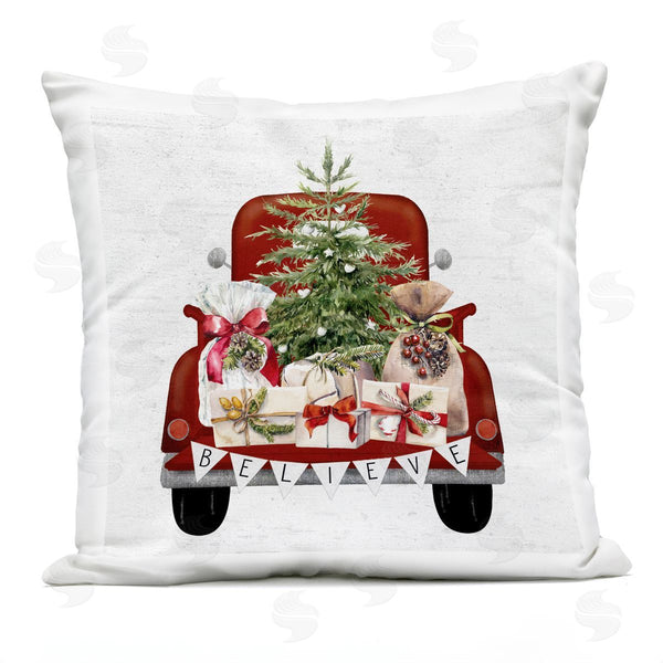 Stupell Industries Lettered And Lined | Believe Christmas Gifts Truck Printed Throw Pillow