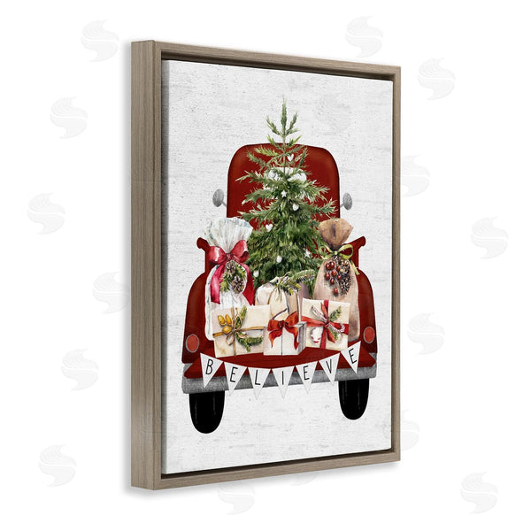 Stupell Industries Lettered And Lined | Believe Seasonal Christmas Truck