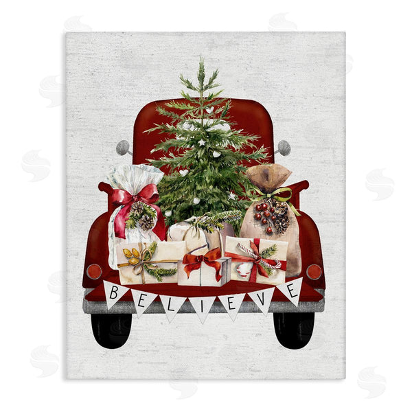stupell industries Lettered and Lined | Believe Seasonal Christmas Truck