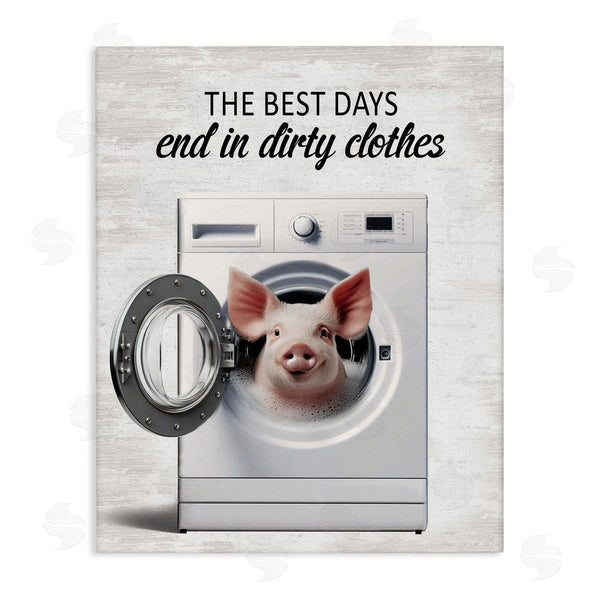 stupell industries Lettered and Lined | Best Days & Dirty Clothes Wall Art
