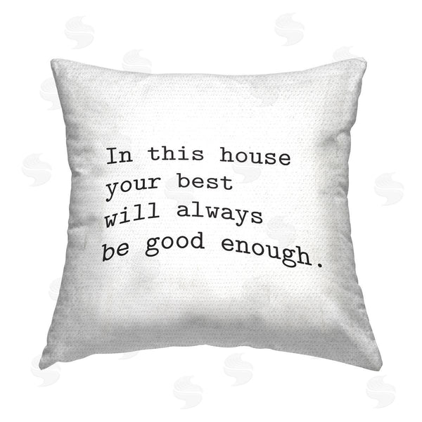 Stupell Industries Lettered And Lined | Best Is Good Enough Family Phrase Printed Throw Pillow