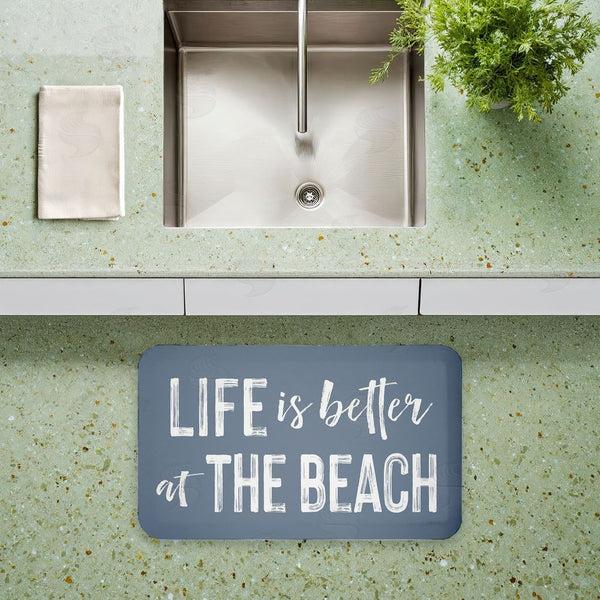 Stupell Industries Lettered And Lined | Better At Beach Sentiment Anti-Fatigue Mat