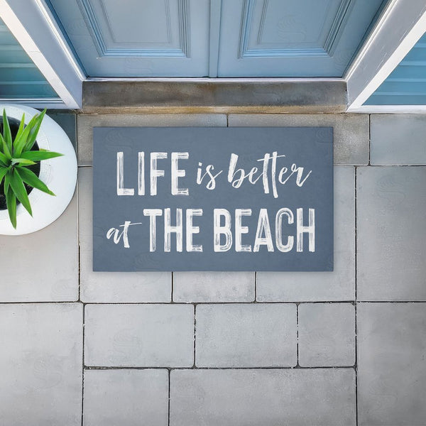 Stupell Industries Lettered And Lined | Better At Beach Sentiment Non-Woven Door Mat