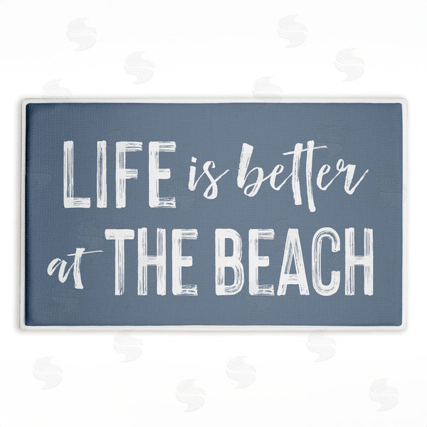 stupell industries Lettered and Lined | Better At Beach Sentiment Plush Bath Mat