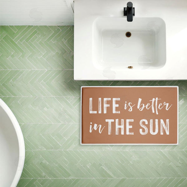 Stupell Industries Lettered And Lined | Better In The Sun Plush Bath Mat