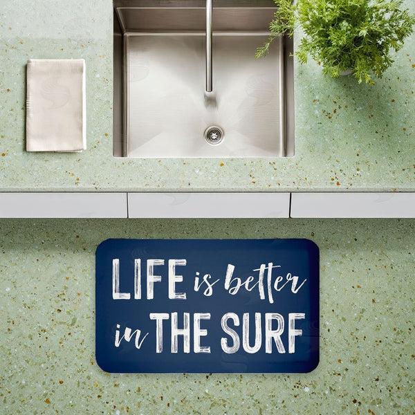Stupell Industries Lettered And Lined | Better In The Surf Sentiment Anti-Fatigue Mat
