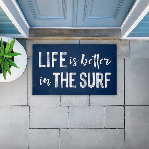 Stupell Industries Lettered And Lined | Better In The Surf Sentiment Non-Woven Door Mat