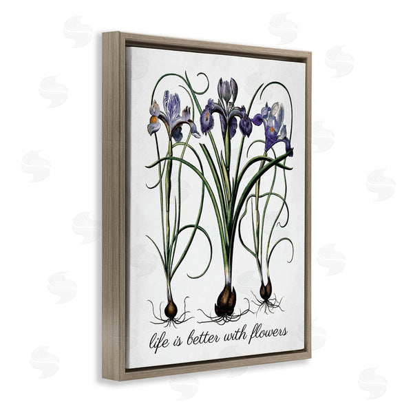Stupell Industries Lettered And Lined | Better With Flowers Wall Art