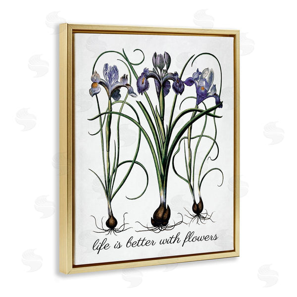 Stupell Industries Lettered And Lined | Better With Flowers Wall Art