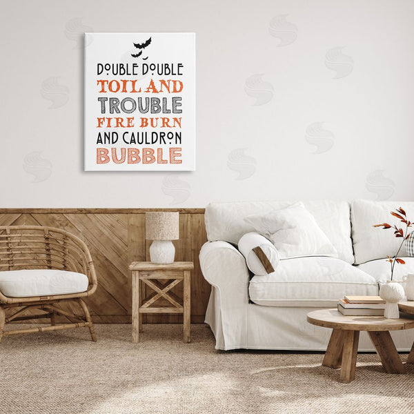 Stupell Industries Lettered And Lined | Black & Orange Halloween Bats Wall Art