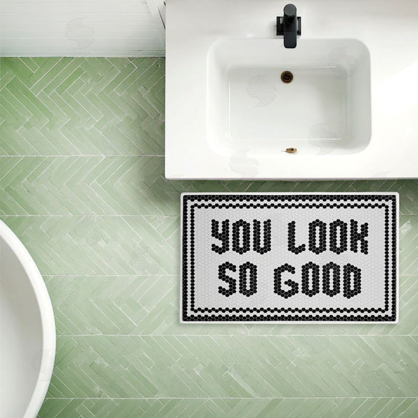 Stupell Industries Lettered And Lined | Black You Look So Good Plush Bath Mat