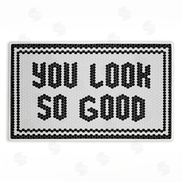stupell industries Lettered and Lined | Black You Look So Good Plush Bath Mat