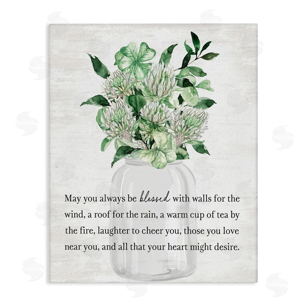stupell industries Lettered and Lined | Blessed Spring Florals & Clovers